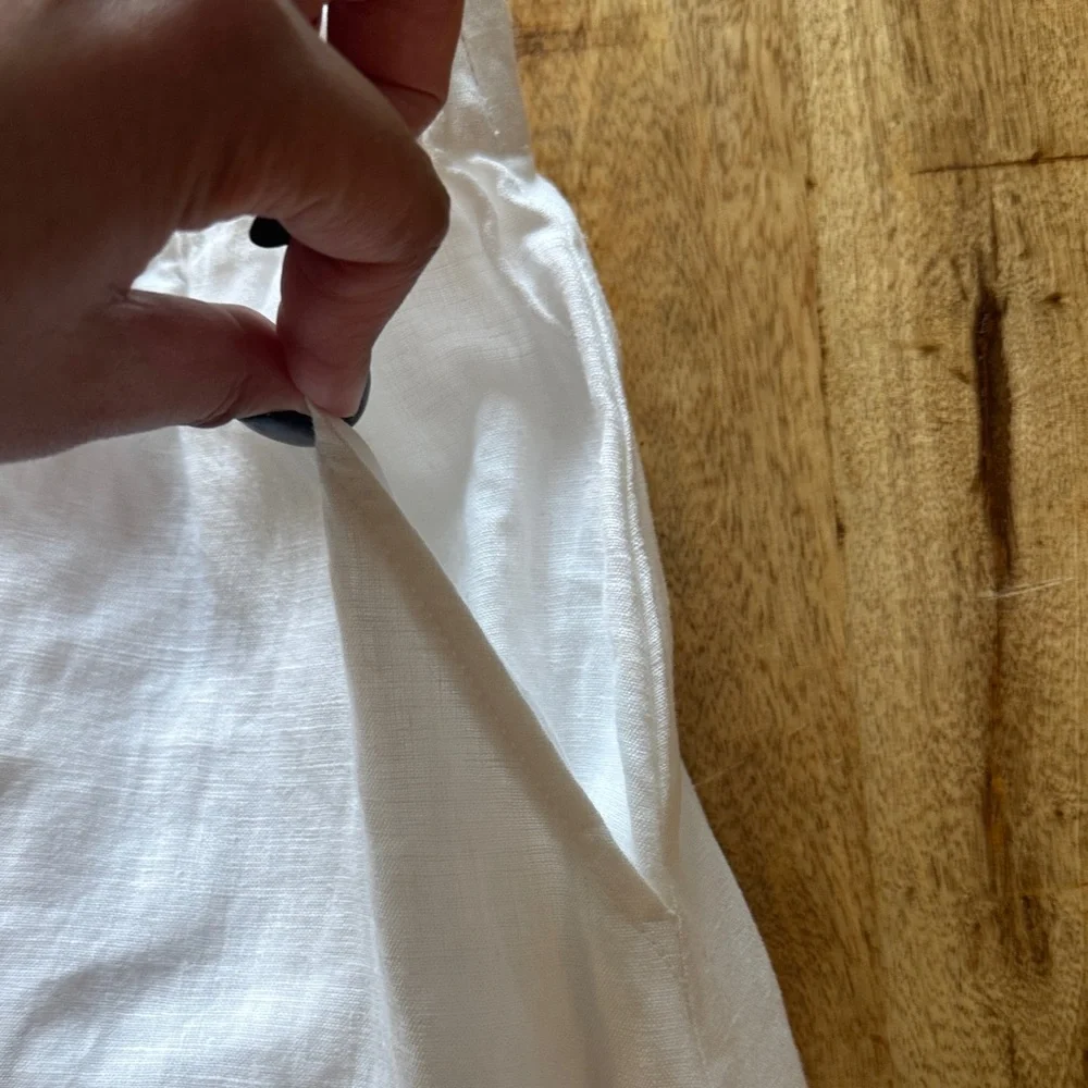 Eileen Fisher linen white flare midi A-Line Women's Skirt NWOT SMALL - Picture 4 of 6